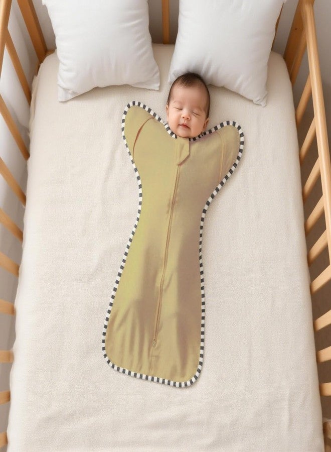 DONOMILO 2-Pack Baby Transition Swaddle Set, Breathable Newborn Sleep Sack with Arms Up Design & 2-Way Zipper, 100% Cotton Transition Swaddle for Infant Boys Girls (Khaki + Blue, S(0-3 Months)) - Image 5